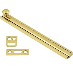 S. Parker Hardware 232PB6 6" Solid Brass Surface Bolt Polished Bright Finish NEW